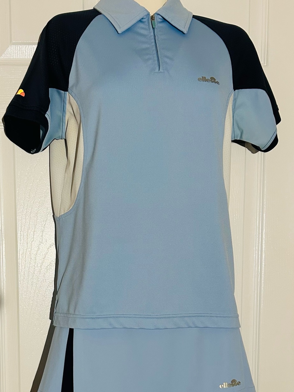 ellesse vintage tennis polo and skirt light Blue and Navy